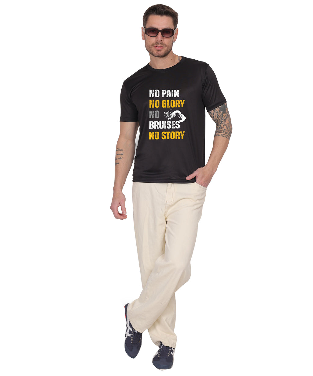 No Pain No Glory Soccer T-Shirt, Red, Short Sleeve Graphic Design, Athletic Casual Wear