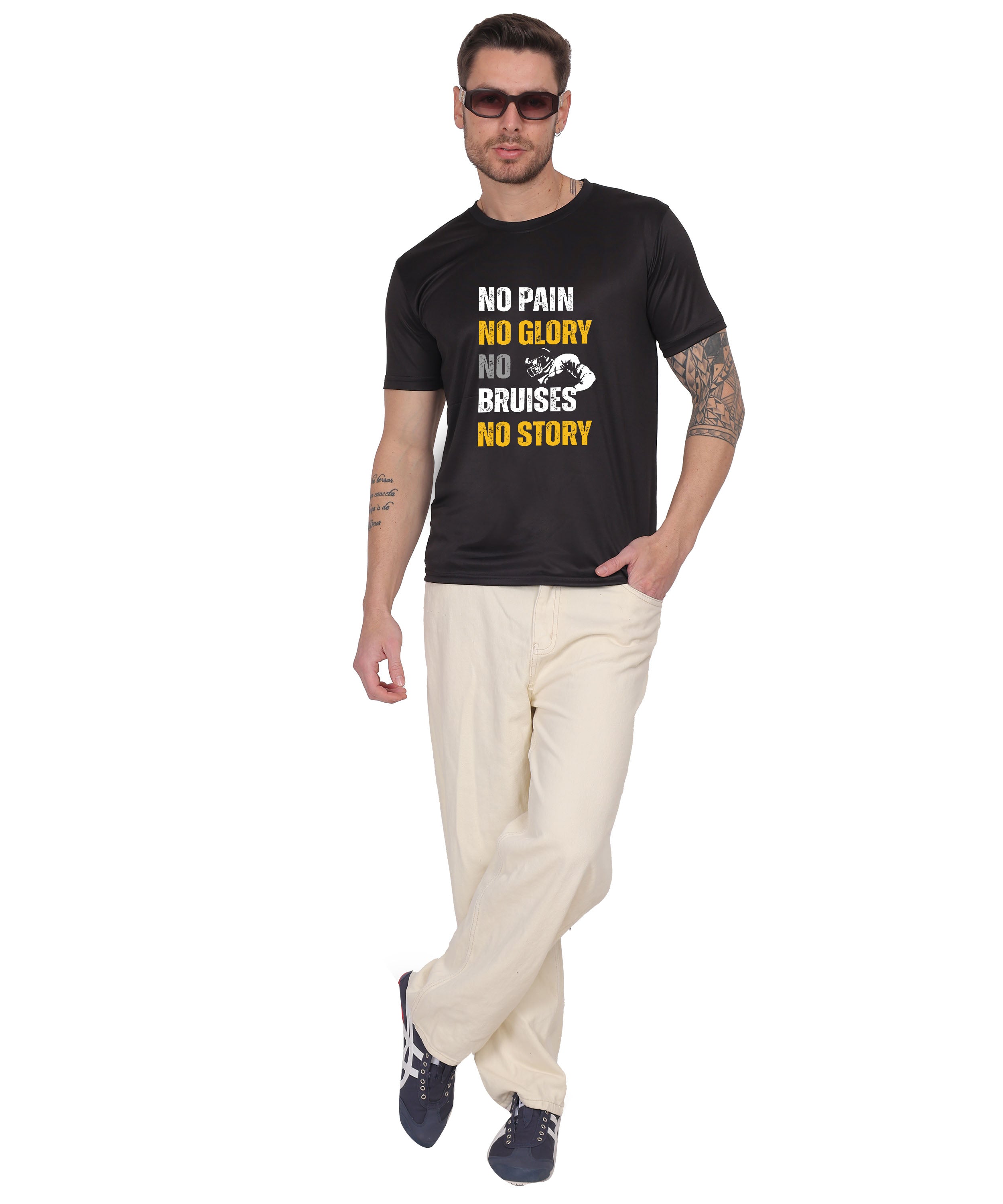 No Pain No Glory Soccer T-Shirt, Red, Short Sleeve Graphic Design, Athletic Casual Wear