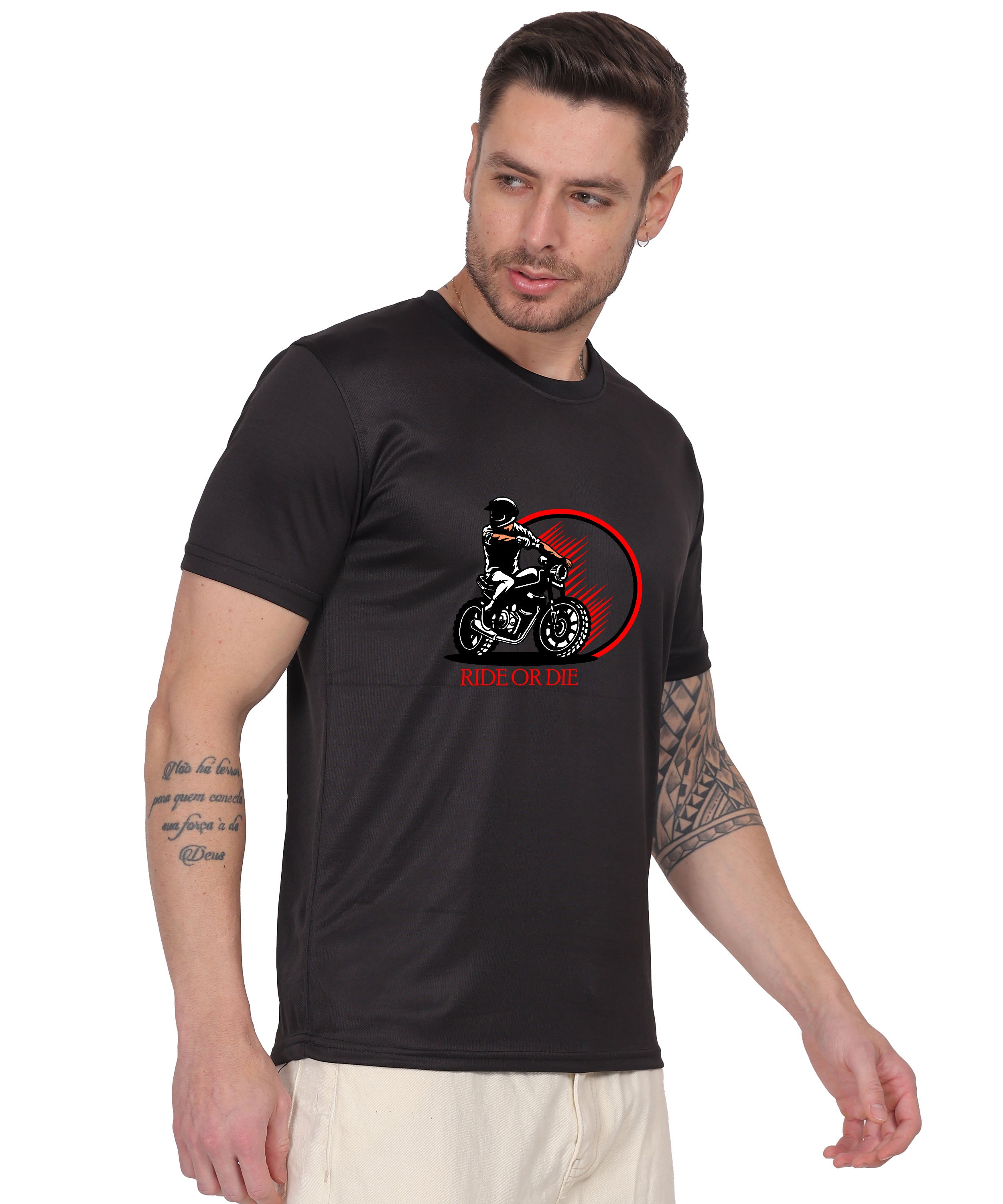 Ride or Die Motorcycle Graphic T-Shirt, Cotton, Short Sleeve, Regular Fit