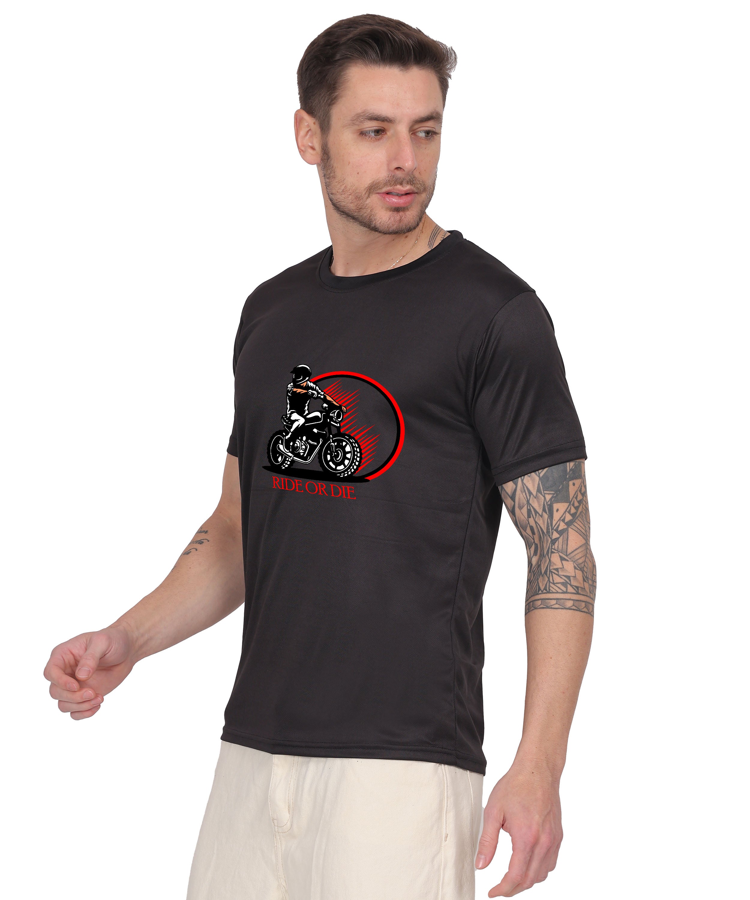 Ride or Die Motorcycle Graphic T-Shirt, Cotton, Short Sleeve, Regular Fit