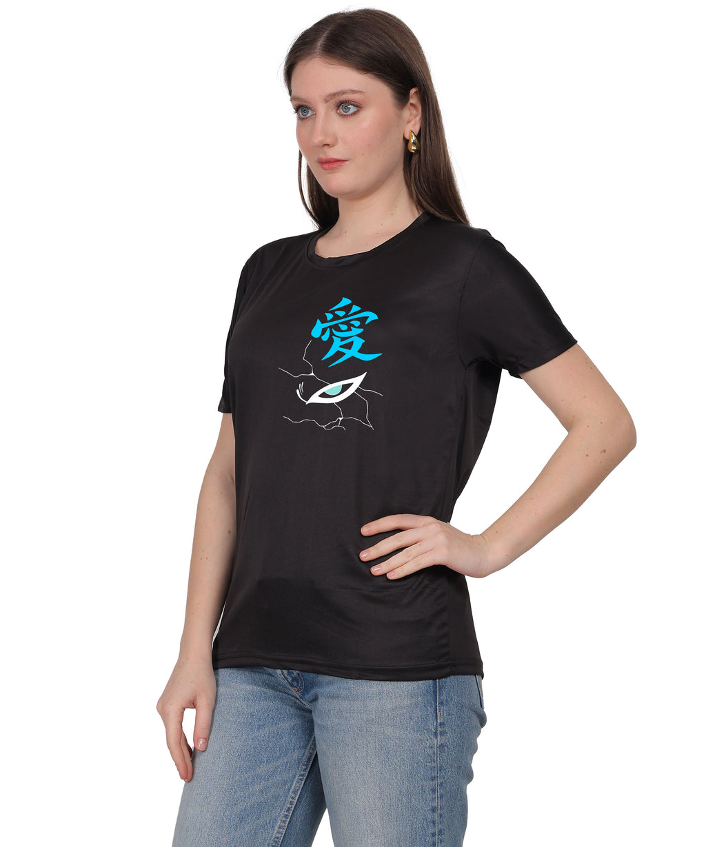Generic Hooded Figure Graphic T-Shirt, Black Cotton, Short Sleeve, Regular Fit, Crew Neck