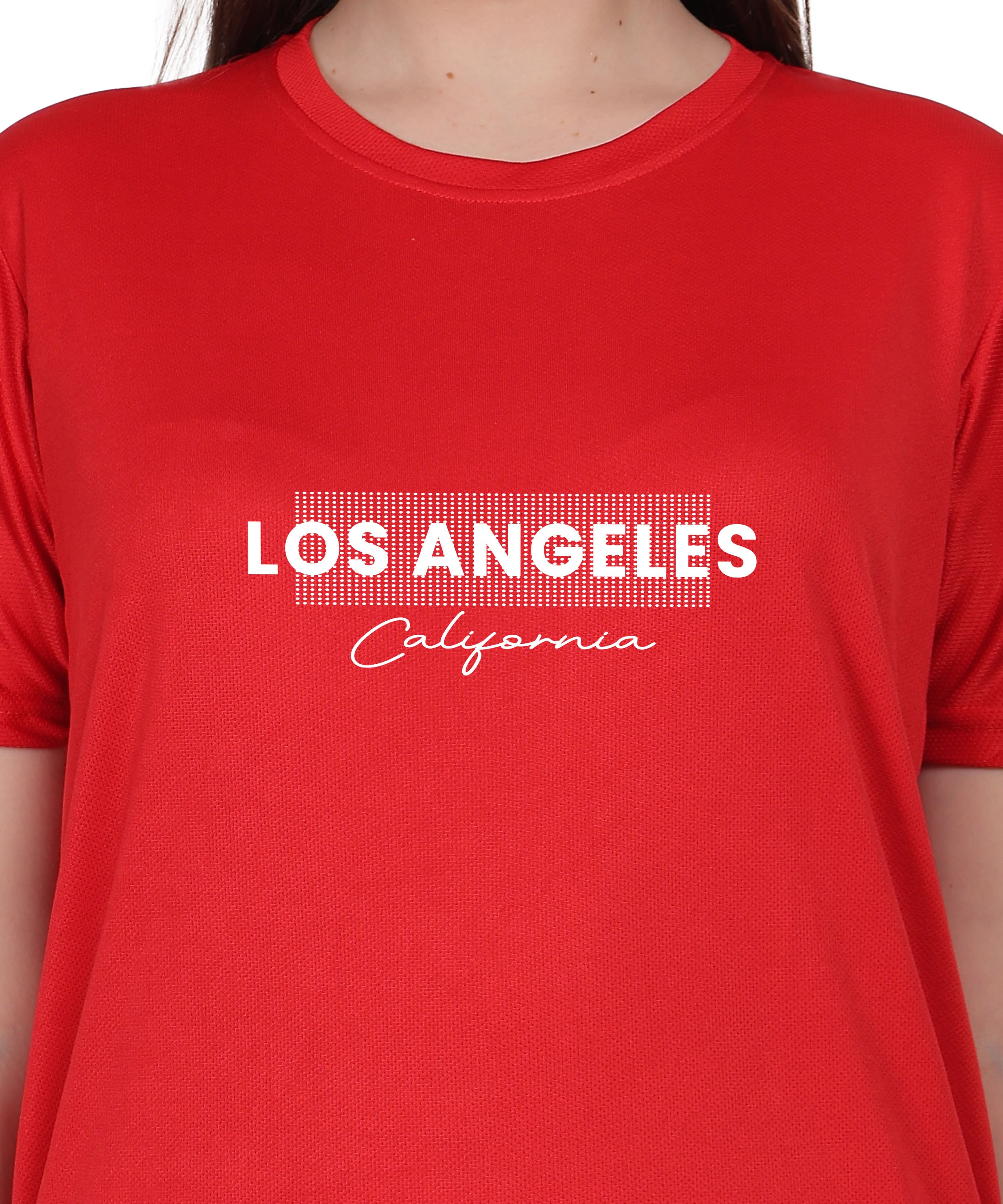 Los Angeles California Typography T-Shirt, Yellow, Cotton, Round Neck, Short Sleeve