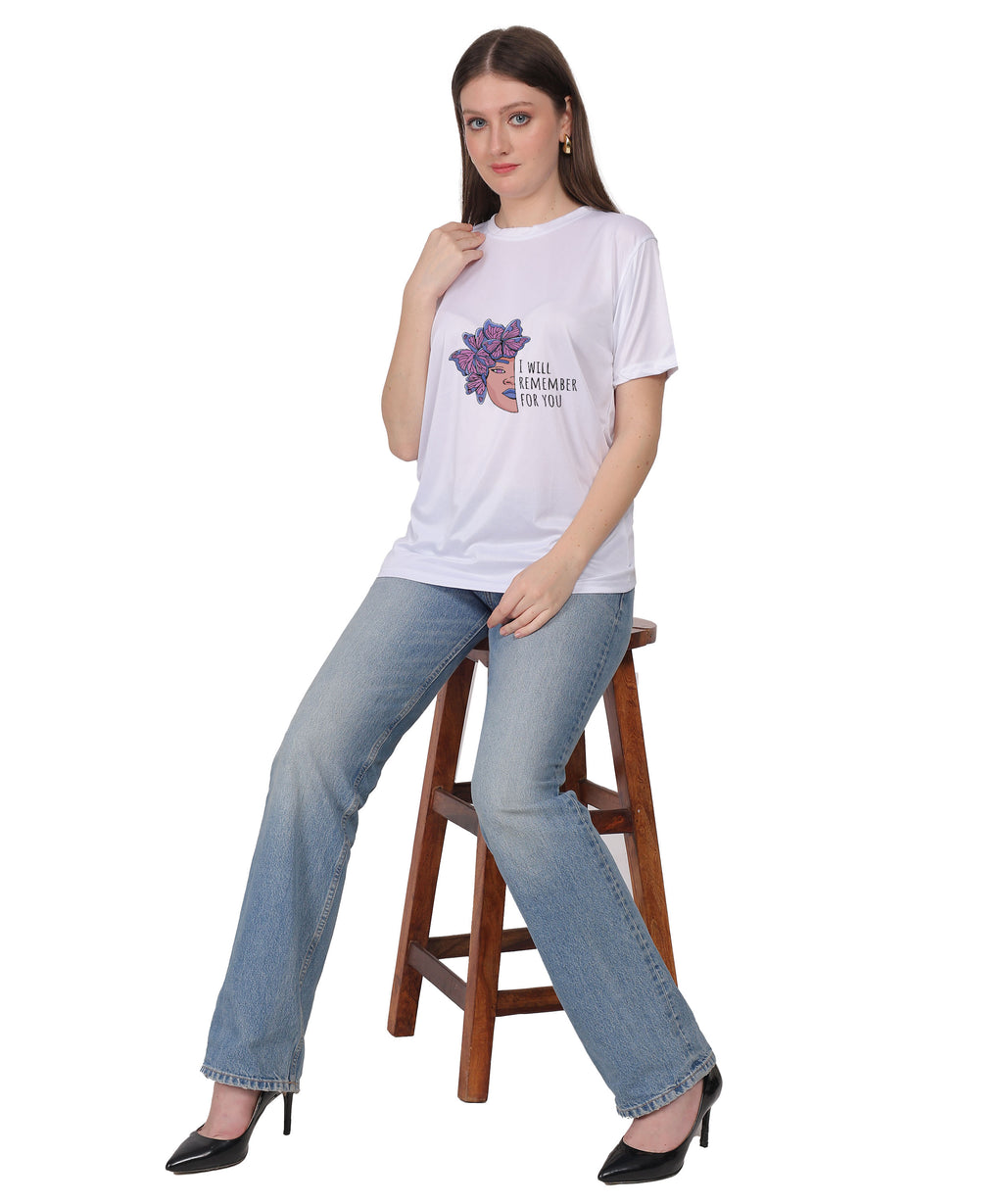 I Will Remember For You Butterfly Design T-Shirt, Black Cotton Blend, Short Sleeve Graphic Tee