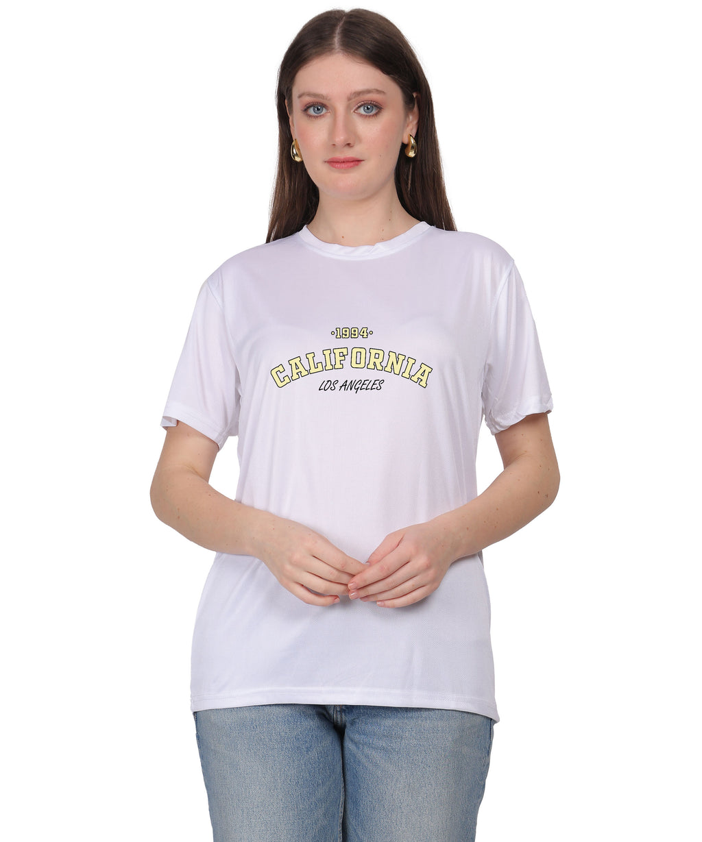 California Los Angeles 1984 Graphic Print T-Shirt, Cotton, Round Neck, Short Sleeve, Regular Fit