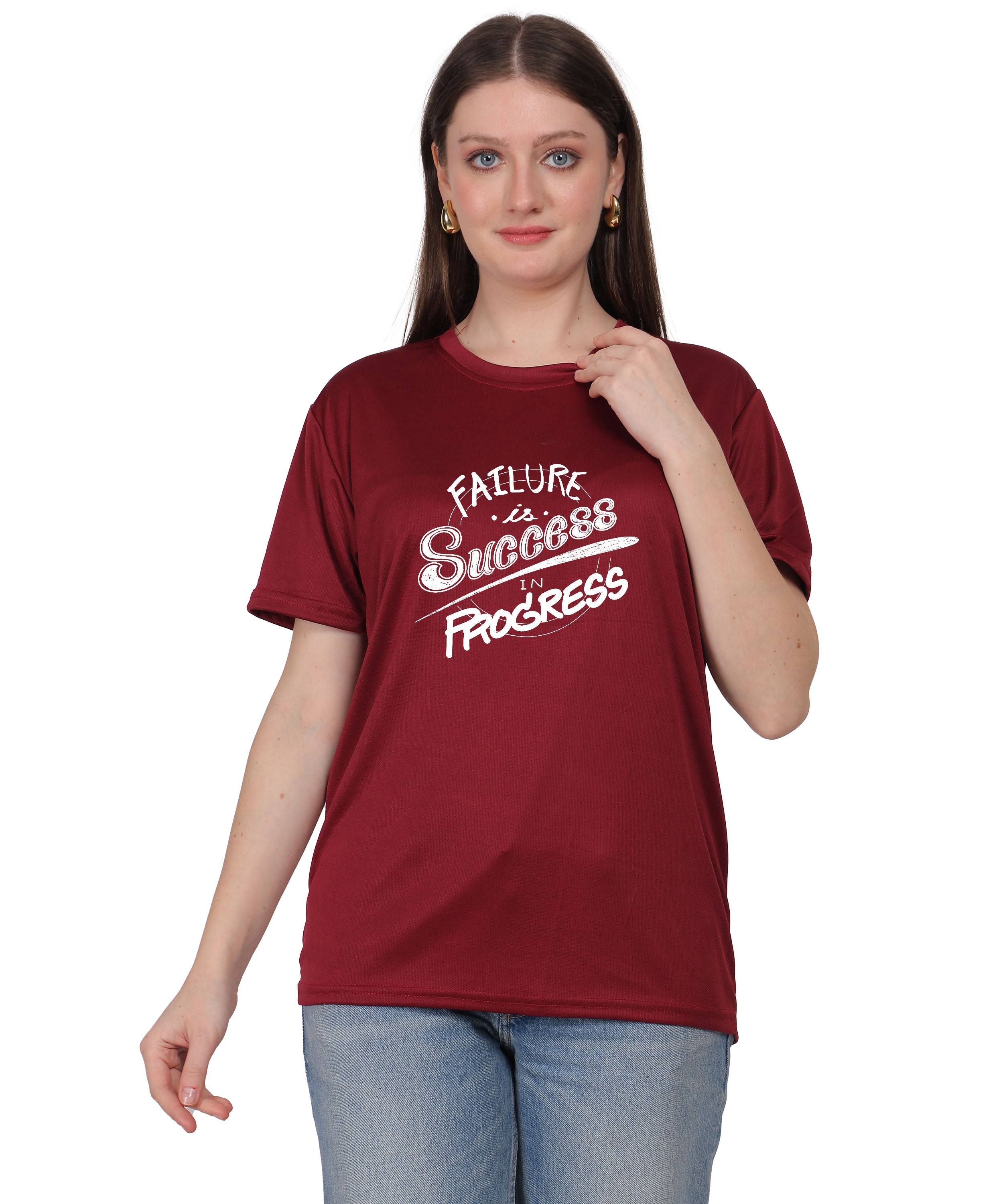 Failure is Success in Progress Graphic T-Shirt, Black Cotton, Round Neck, Short Sleeve