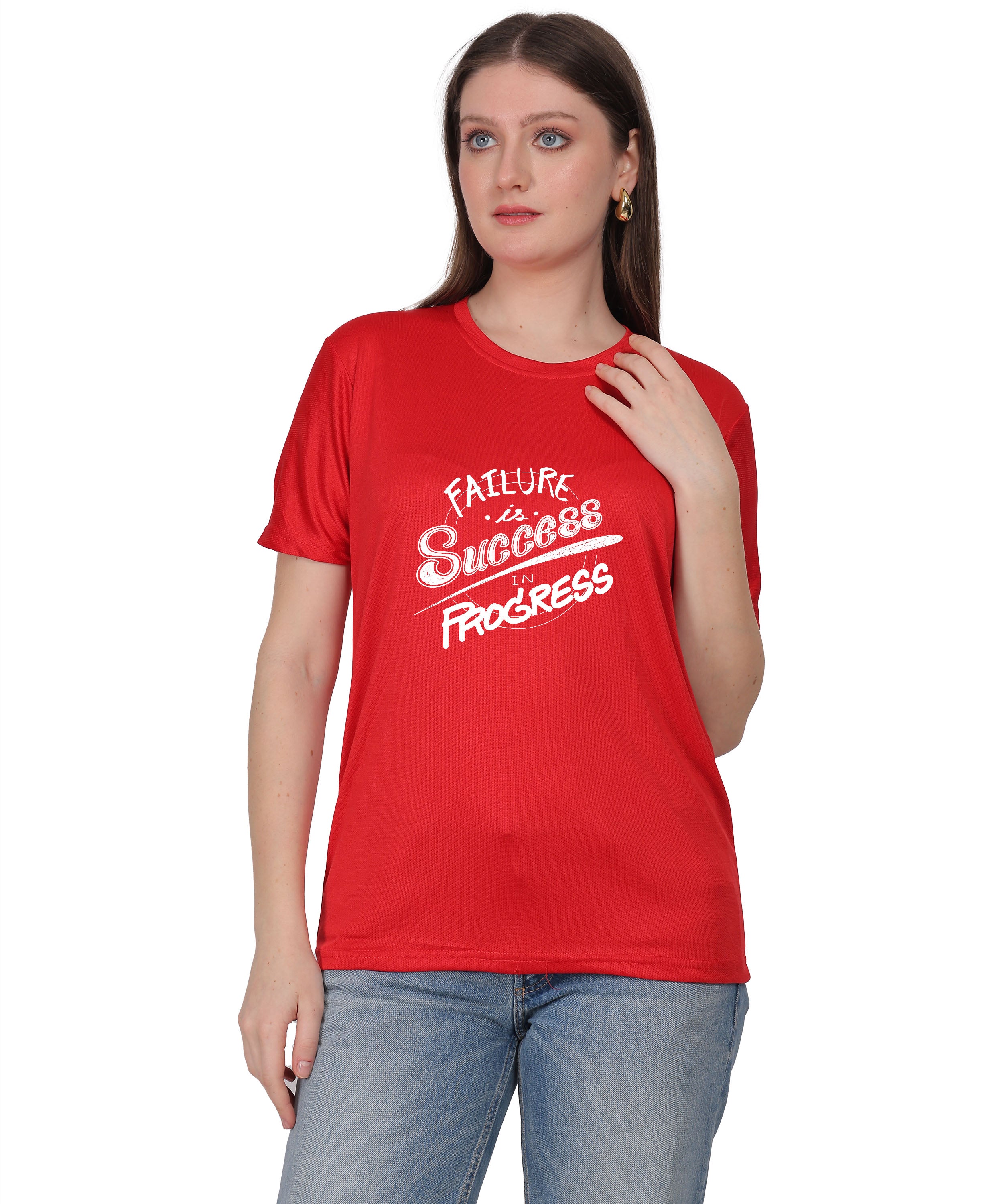 Failure is Success in Progress Graphic T-Shirt, Black Cotton, Round Neck, Short Sleeve