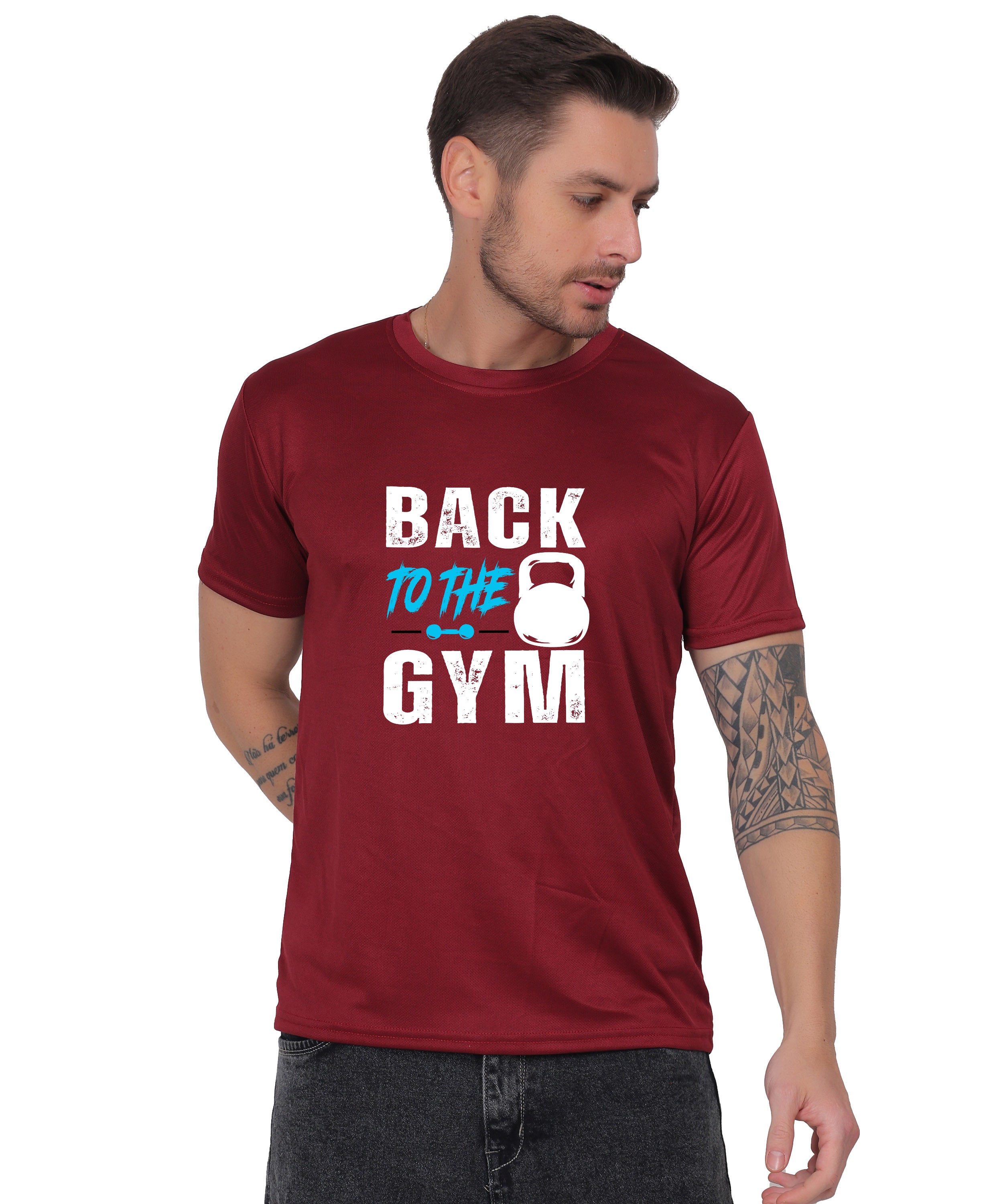 Back to the Gym Workout T-Shirt, Cotton, Short Sleeve, Regular Fit, Graphic Print Design