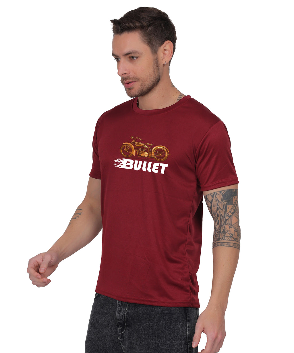 Religious Graphic T-Shirt, Cotton Blend, Short Sleeve Crew Neck, Bullet Design
