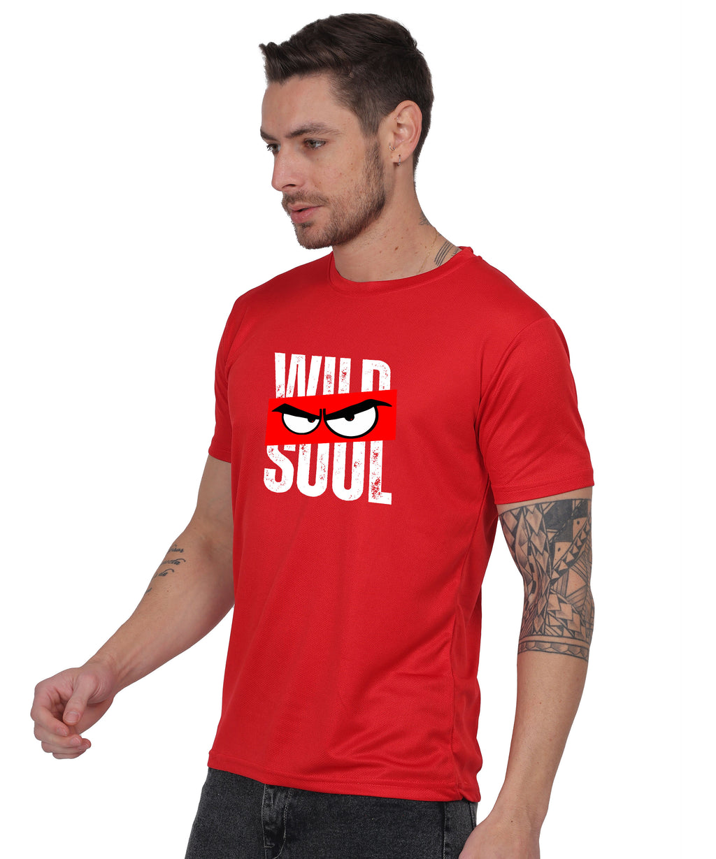 Graphic Print T-Shirt, Cotton, Angry Eyes Design
