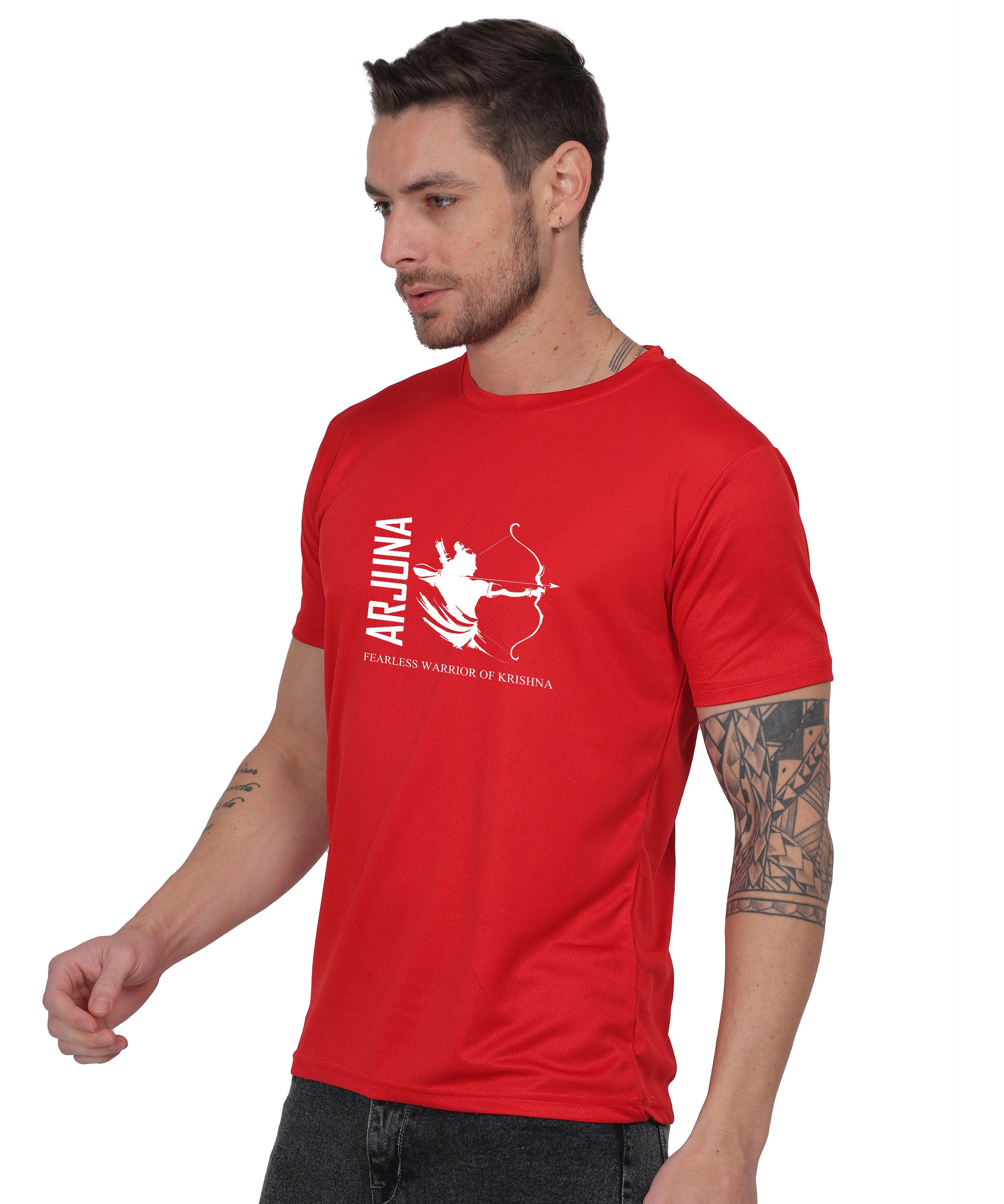 Arjuna Warrior of Krishna Graphic T-Shirt, Cotton, Short Sleeve, Round Neck