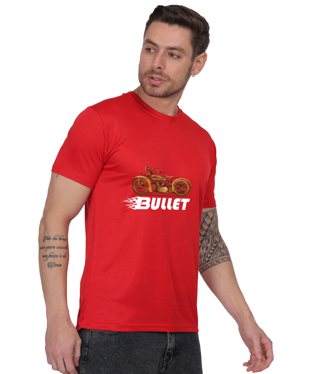 Religious Graphic T-Shirt, Cotton Blend, Short Sleeve Crew Neck, Bullet Design
