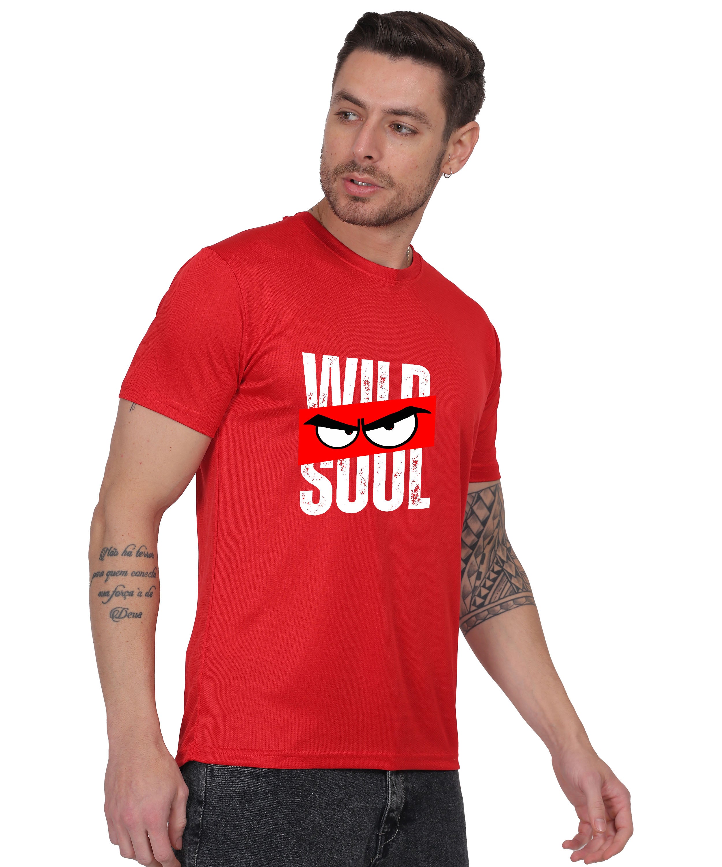 Graphic Print T-Shirt, Cotton, Angry Eyes Design