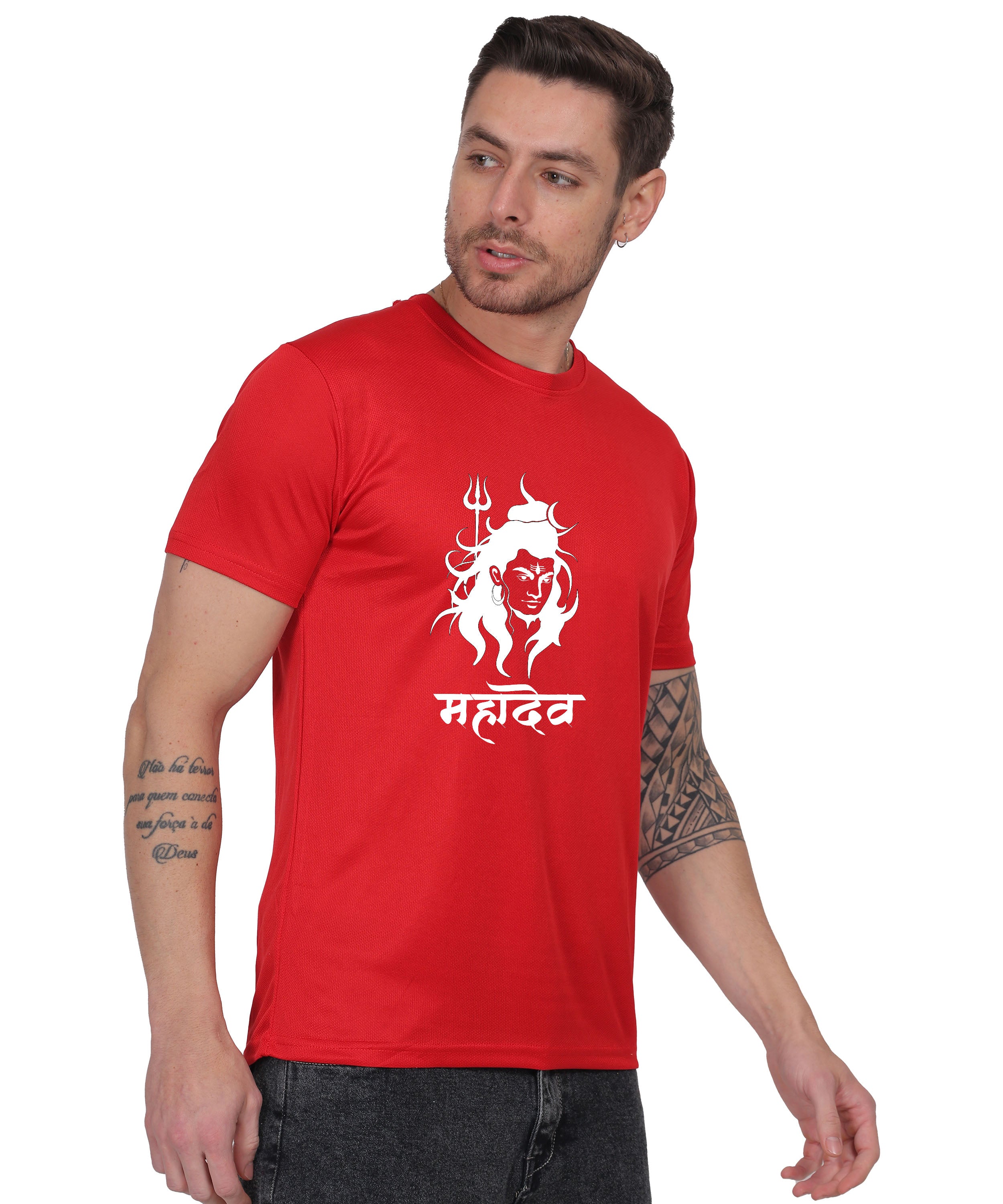 Mahadev Graphic Print Cotton T-Shirt, Round Neck, Short Sleeve
