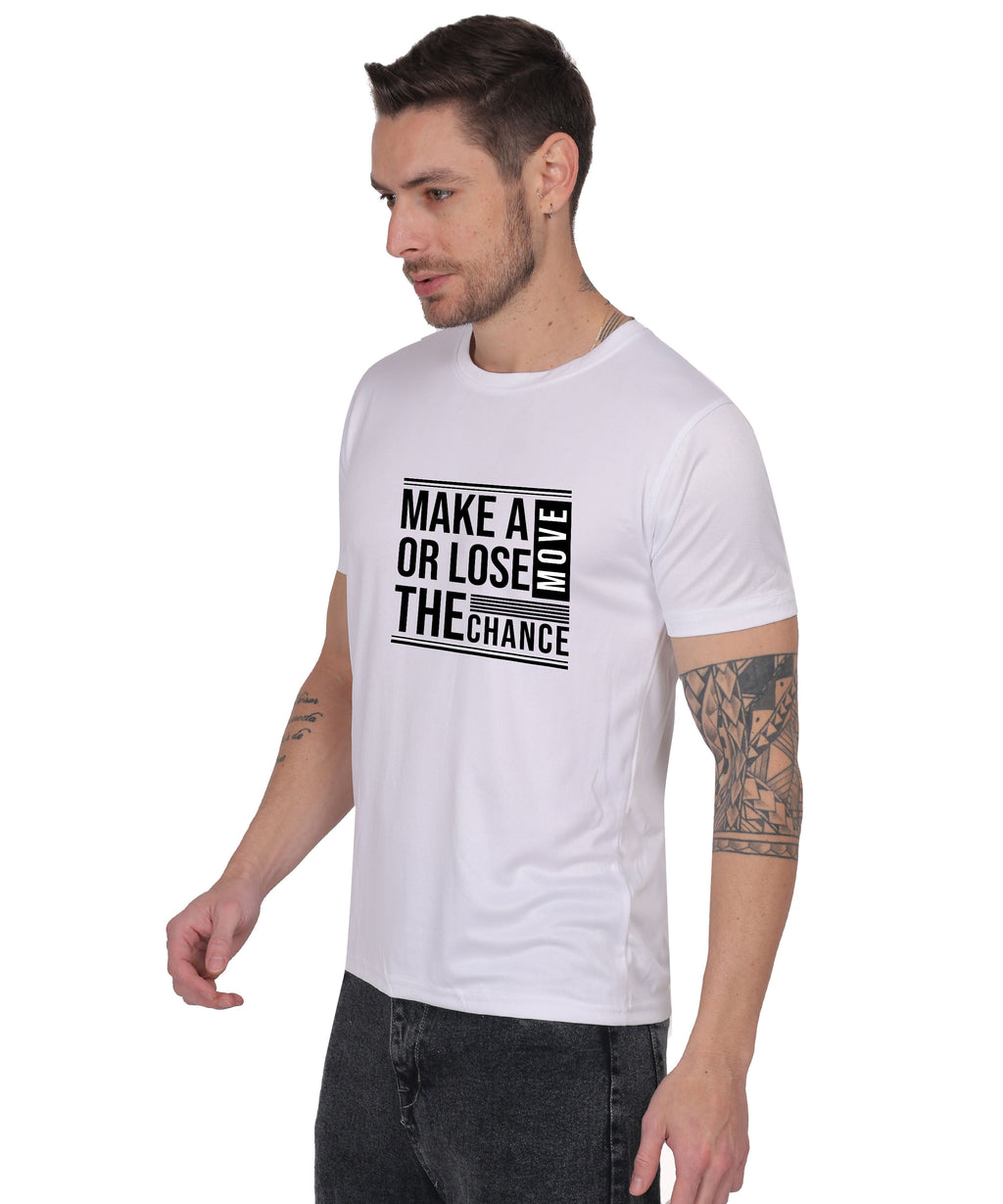 Motivational Graphic T-Shirt, Cotton Blend, Short Sleeve, Regular Fit, Make A Move Design
