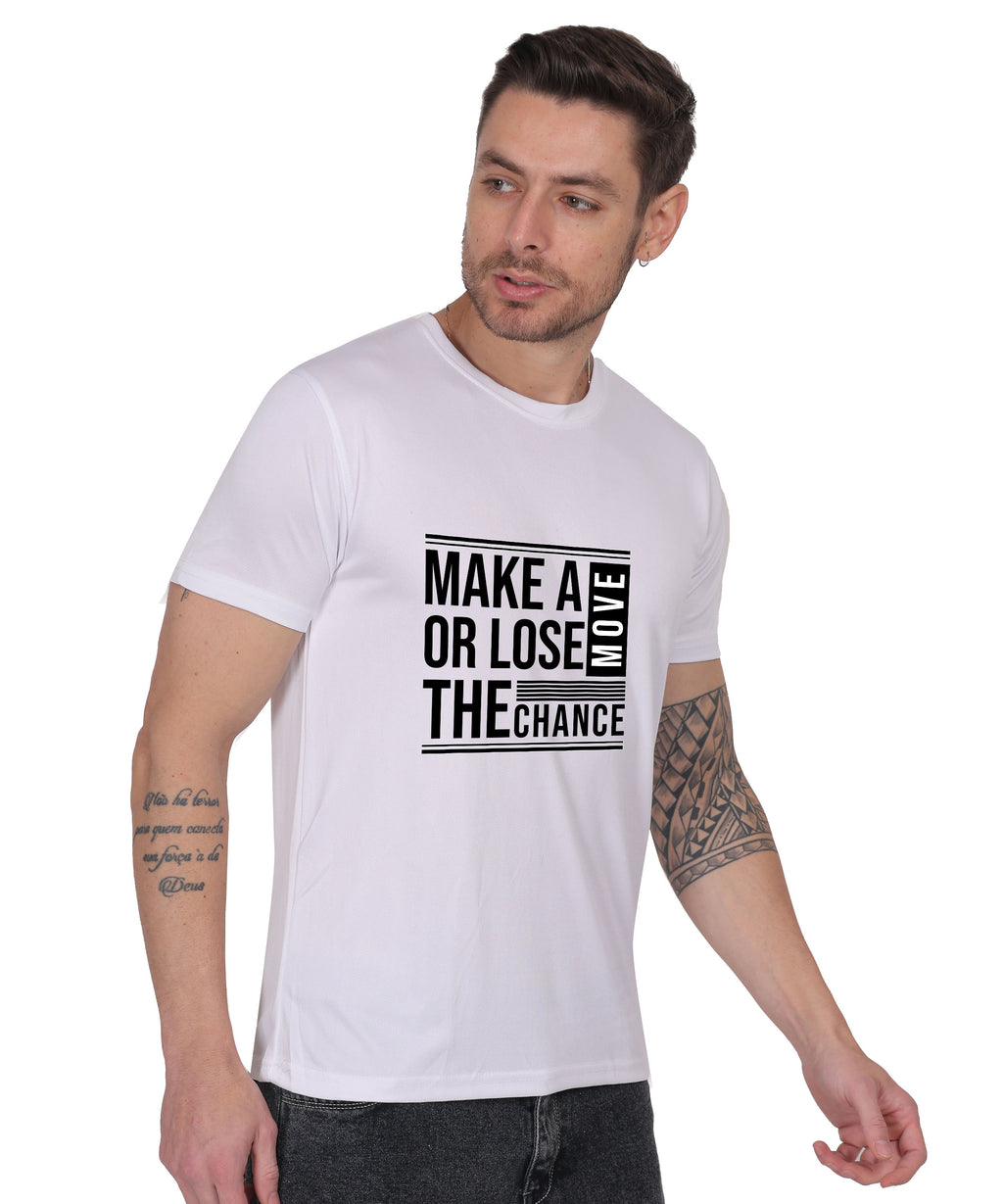 Motivational Graphic T-Shirt, Cotton Blend, Short Sleeve, Regular Fit, Make A Move Design