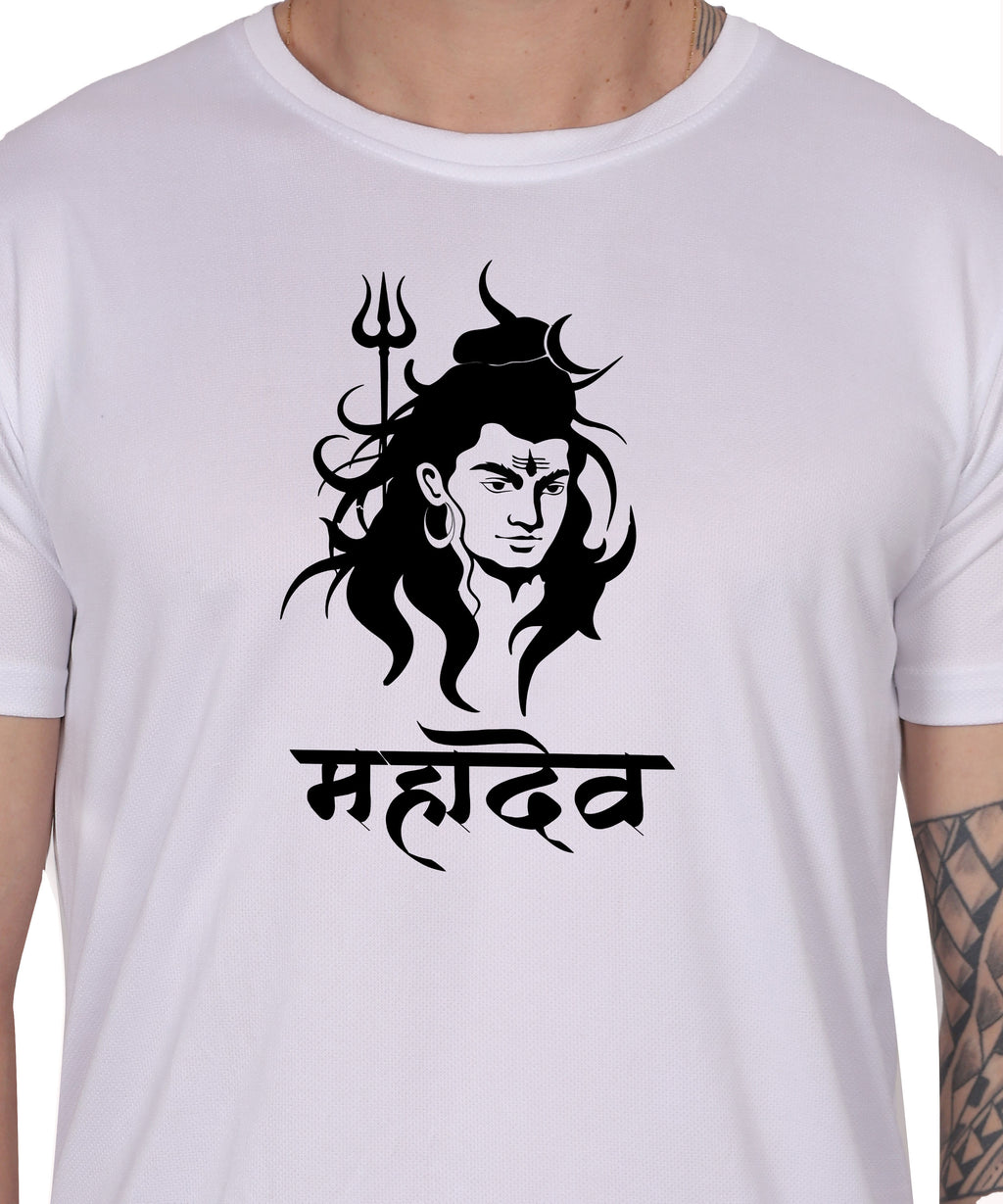 Mahadev Graphic Print Cotton T-Shirt, Round Neck, Short Sleeve