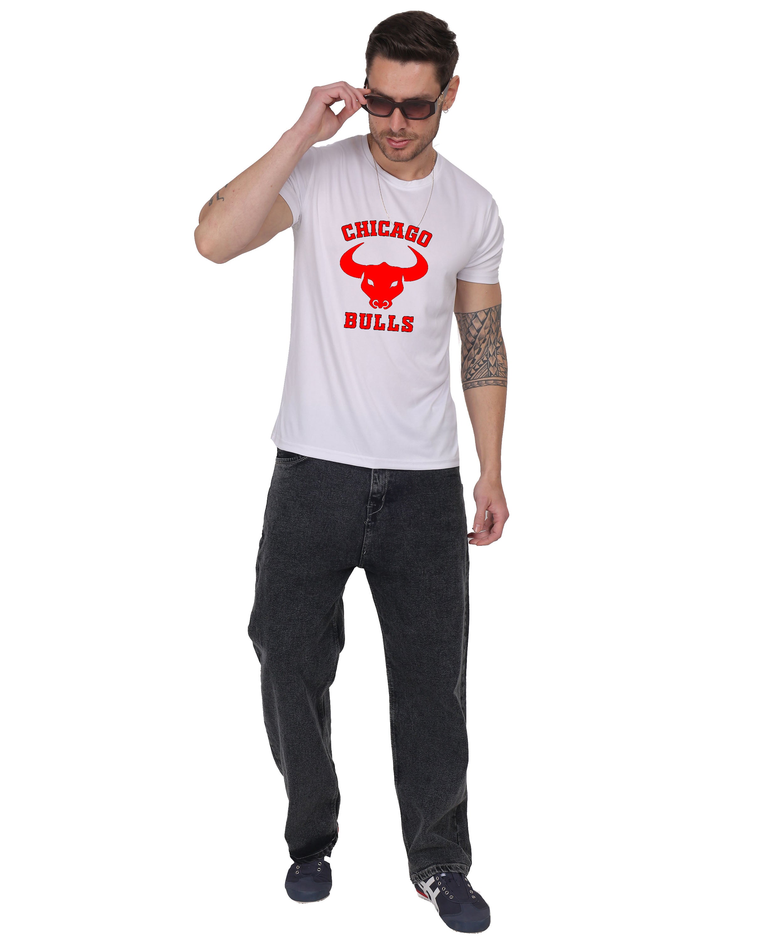 Chicago Bulls NBA Basketball Team Logo T-Shirt, Cotton, Short Sleeve, Regular Fit