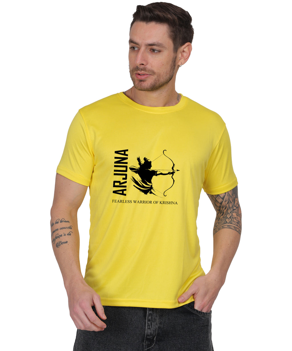 Arjuna Warrior of Krishna Graphic T-Shirt, Cotton, Short Sleeve, Round Neck