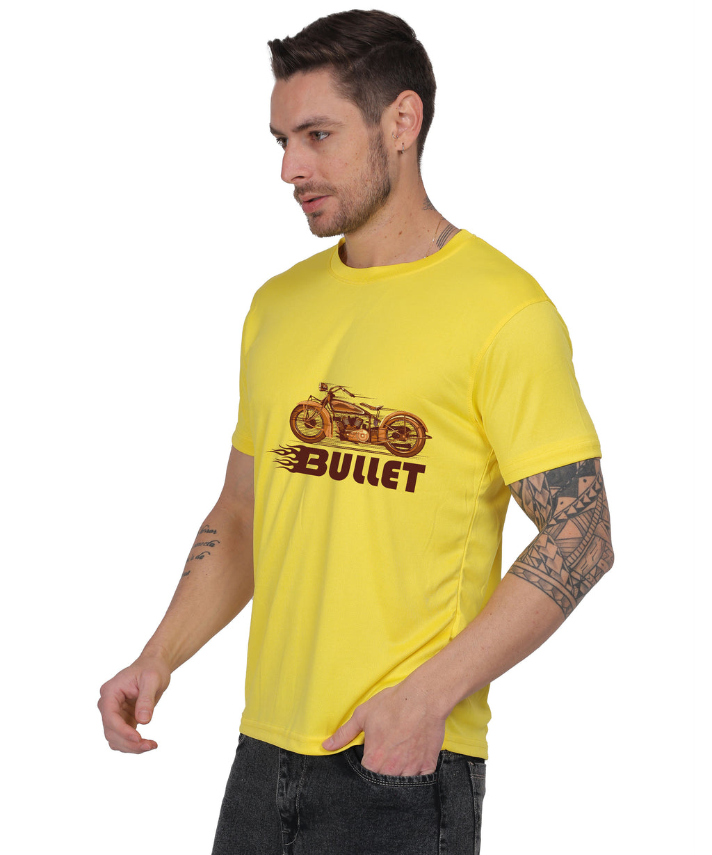 Religious Graphic T-Shirt, Cotton Blend, Short Sleeve Crew Neck, Bullet Design