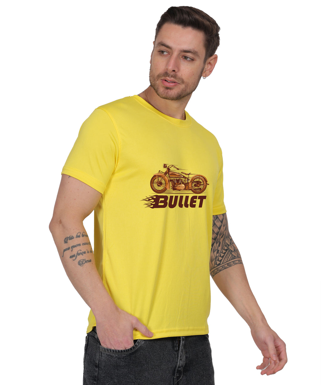 Religious Graphic T-Shirt, Cotton Blend, Short Sleeve Crew Neck, Bullet Design